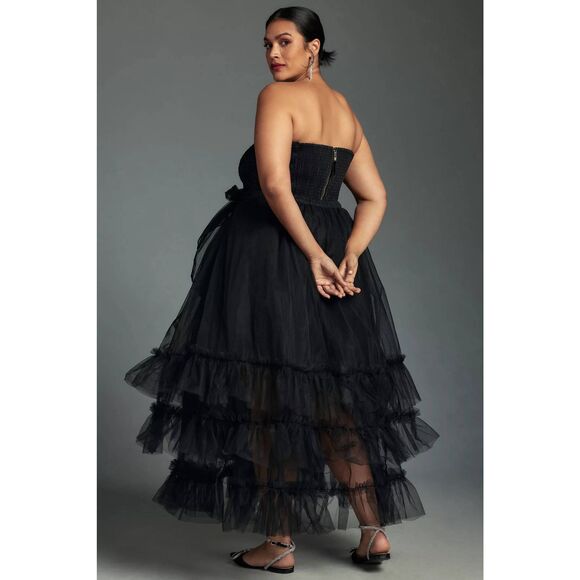 Pilcro Strapless Tulle Lace Midi Dress - Picture 8 of 10